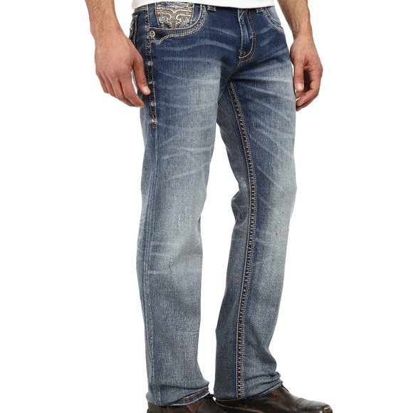 Rock Revival Distressed Styling Boot Jeans, Size 33 - Picture 11 of 11